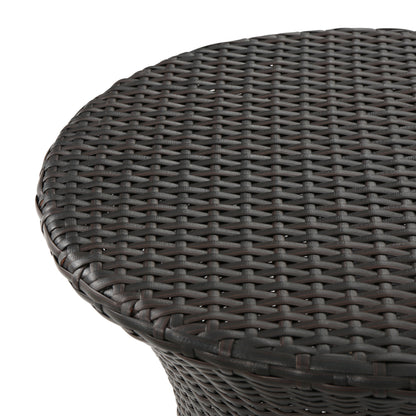 Kono Hourglass Table - Brown Iron Rattan Outdoor Table