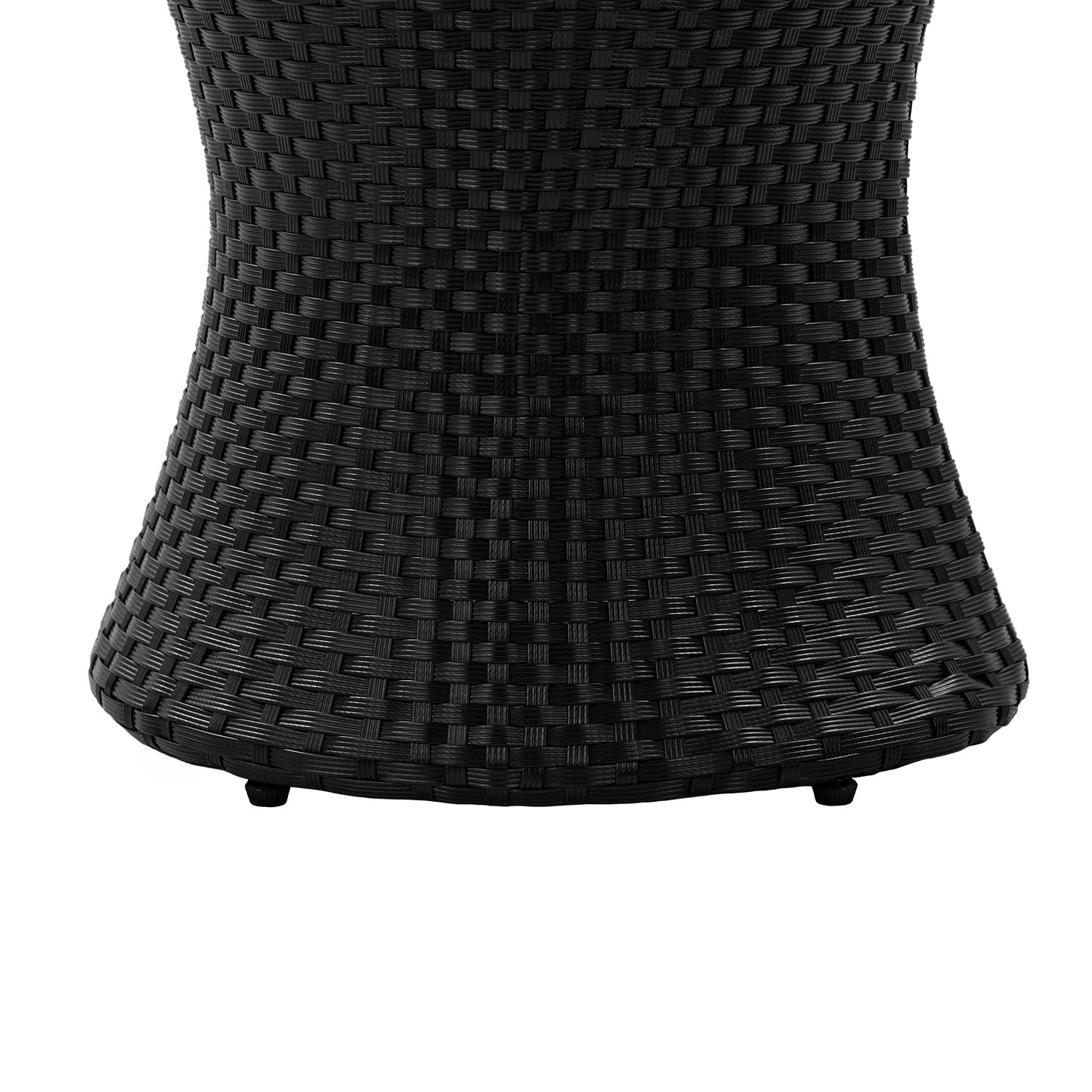 Black Iron Rattan Outdoor Side Table - 19.75"