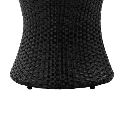 Black Iron Rattan Outdoor Side Table - 19.75"
