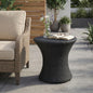 KONO Hourglass Rattan Table with No Glass Top, Black
