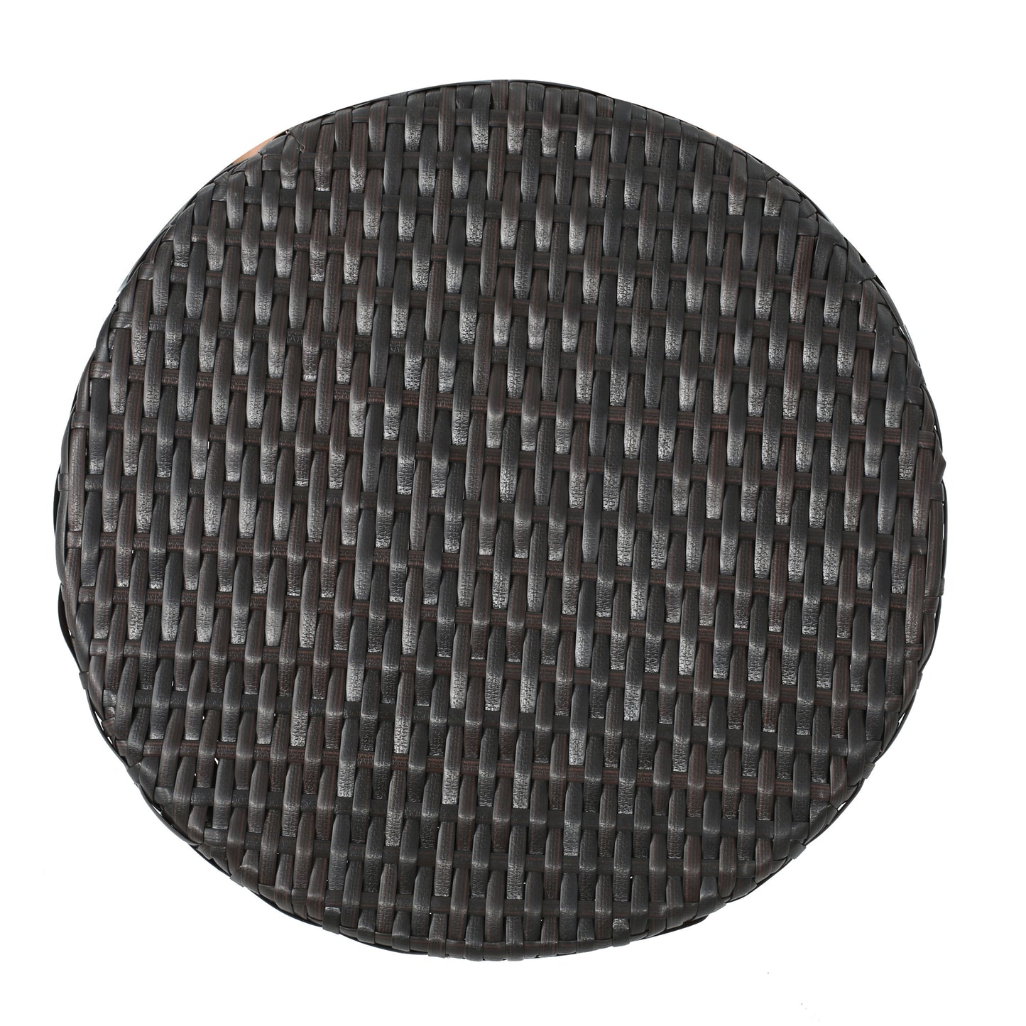 Brown Multi Iron Rattan Hourglass Side Table Outdoor
