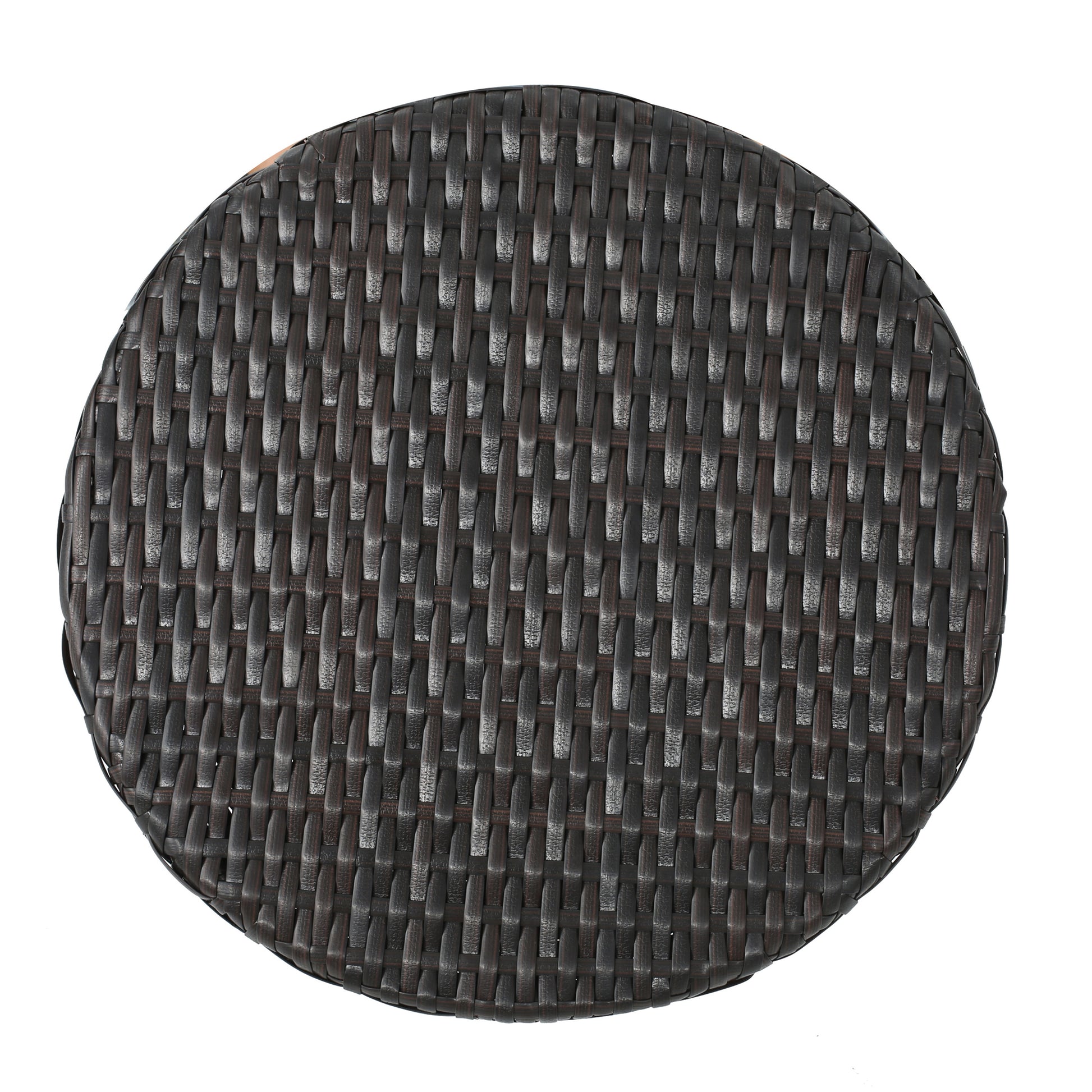 Brown Multi Iron Rattan Hourglass Side Table Outdoor