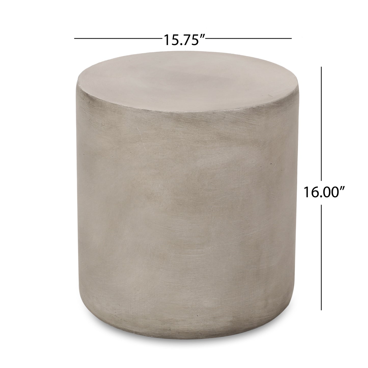 Light Grey Concrete Outdoor Side Table - Patio Accent Table