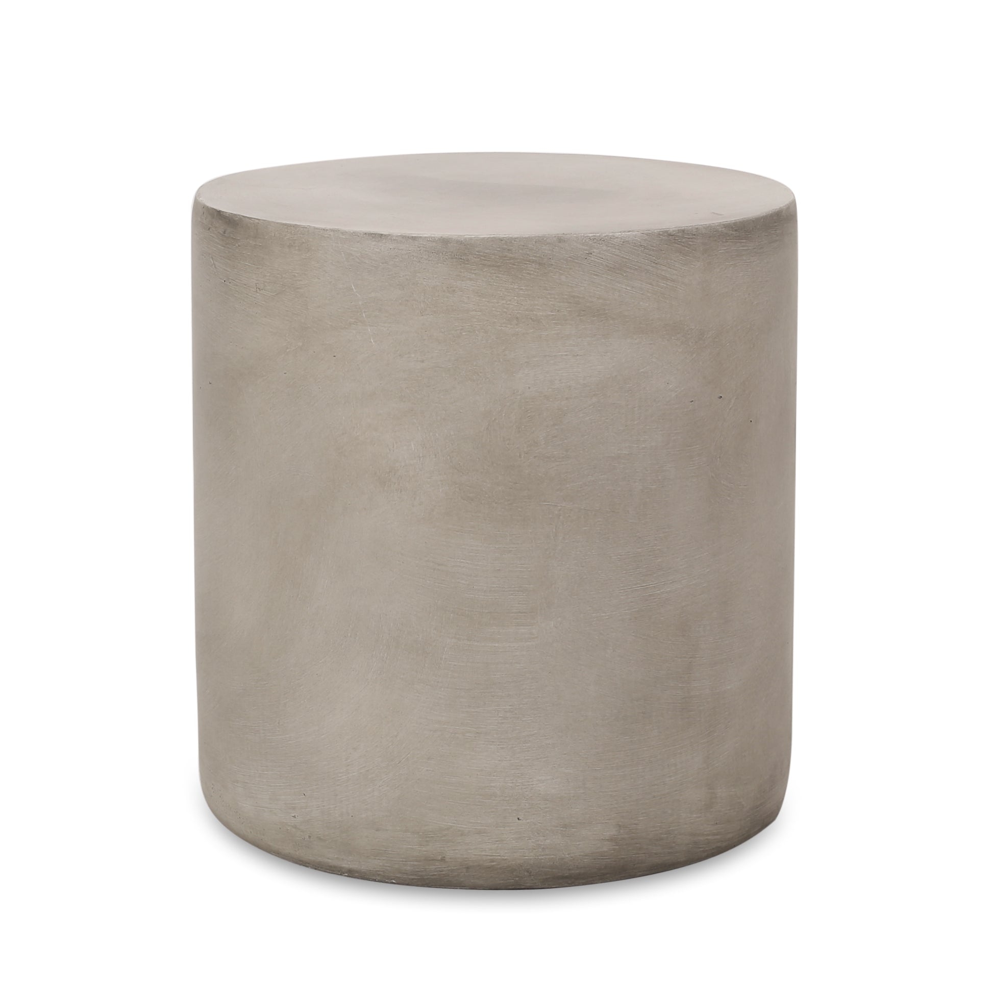Light Grey Concrete Outdoor Side Table - Patio Accent Table