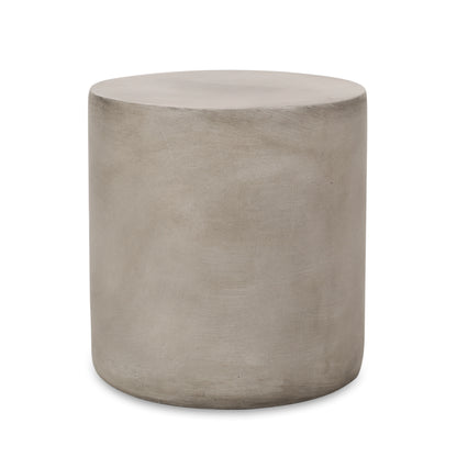 Light Grey Concrete Outdoor Side Table - Patio Accent Table