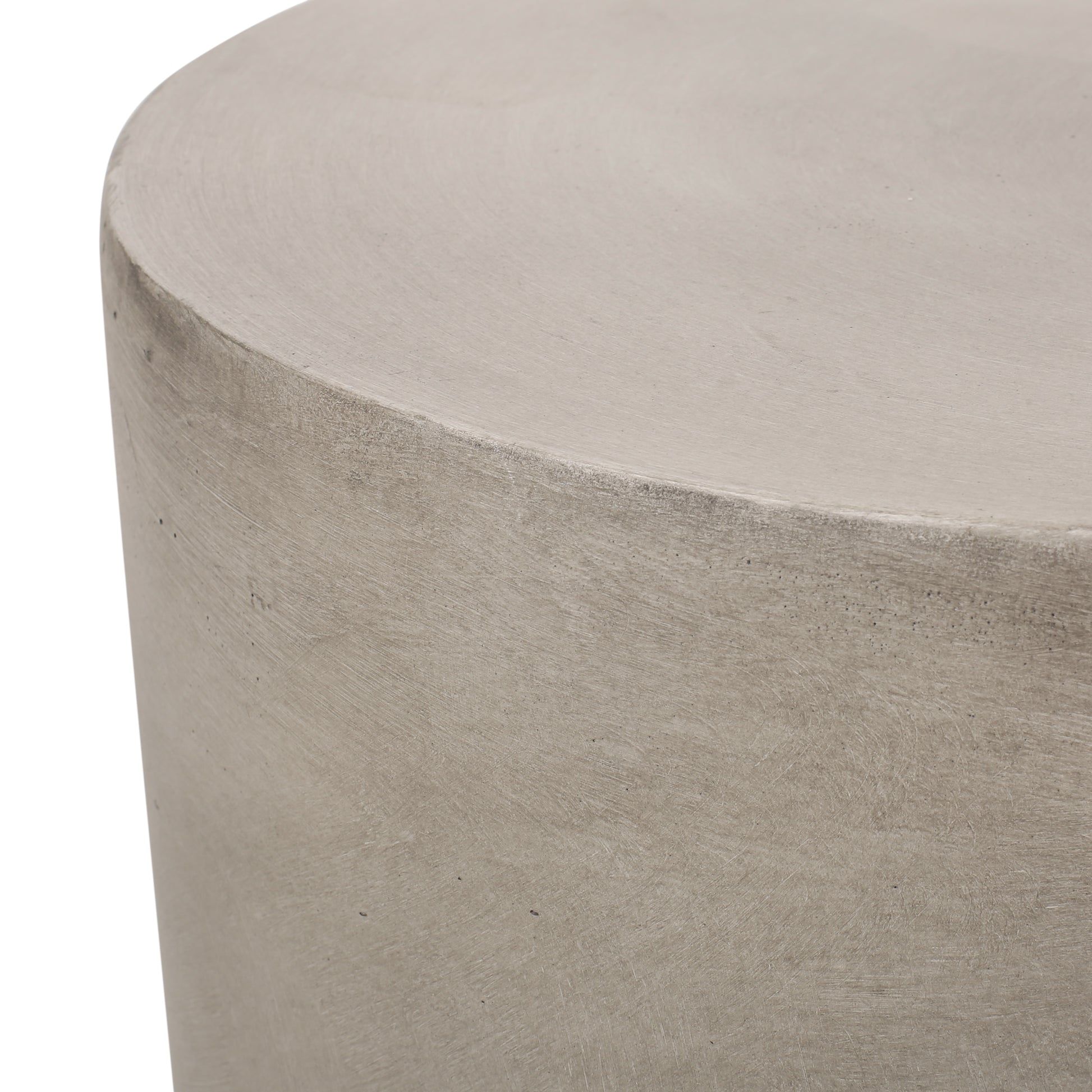 Light Grey Concrete Outdoor Side Table - Patio Accent Table