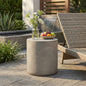 Outdoor LightWeight Concrete Side Table,MGO End Table ,Light Gray