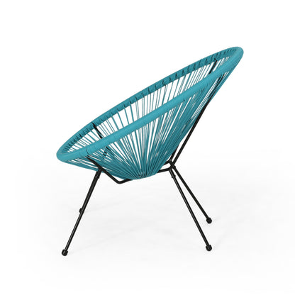 Teal PE Rattan Patio Chairs Set of 2 - Modern Outdoor Seating