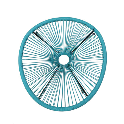 Teal PE Rattan Patio Chairs Set of 2 - Modern Outdoor Seating
