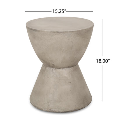 Lightweight Concrete Outdoor Side Table for Garden Patio Decor