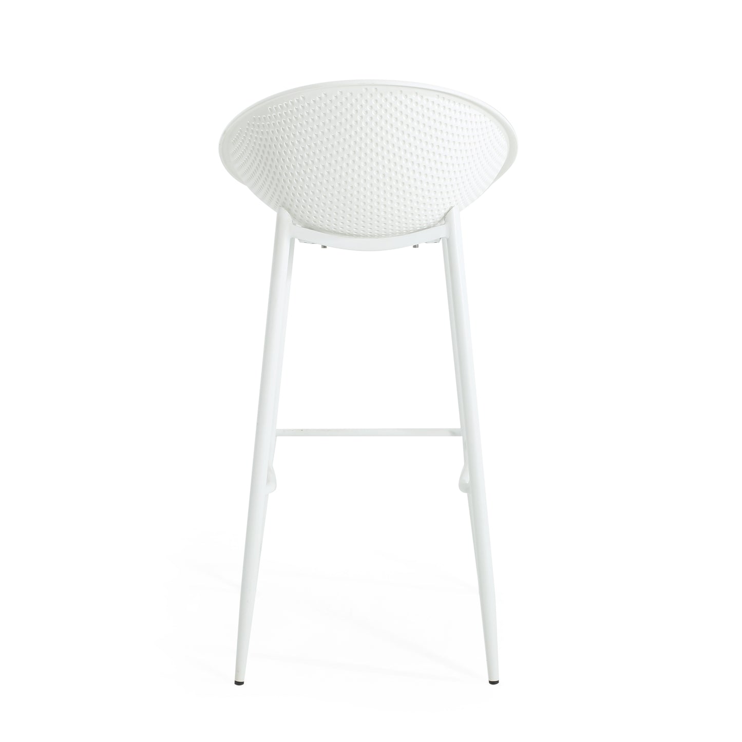 White Iron & Plastic Barstool Set of 2 - Patio Outdoor Seating