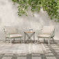 Huron Outdoor Patio PP Club Chair, Green Finish with Beige Cushion, Set of 2