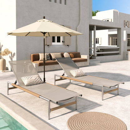 Hargrove Outdoor Patio Aluminum Chaise Lounge, Set of 2