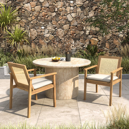 Preston Outdoor Dining Chair with Cushion(Set of 2)