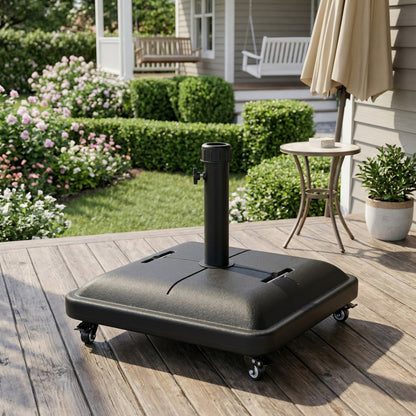 Halea Outdoor 90-pound Square Black Umbrella Base with Wheels