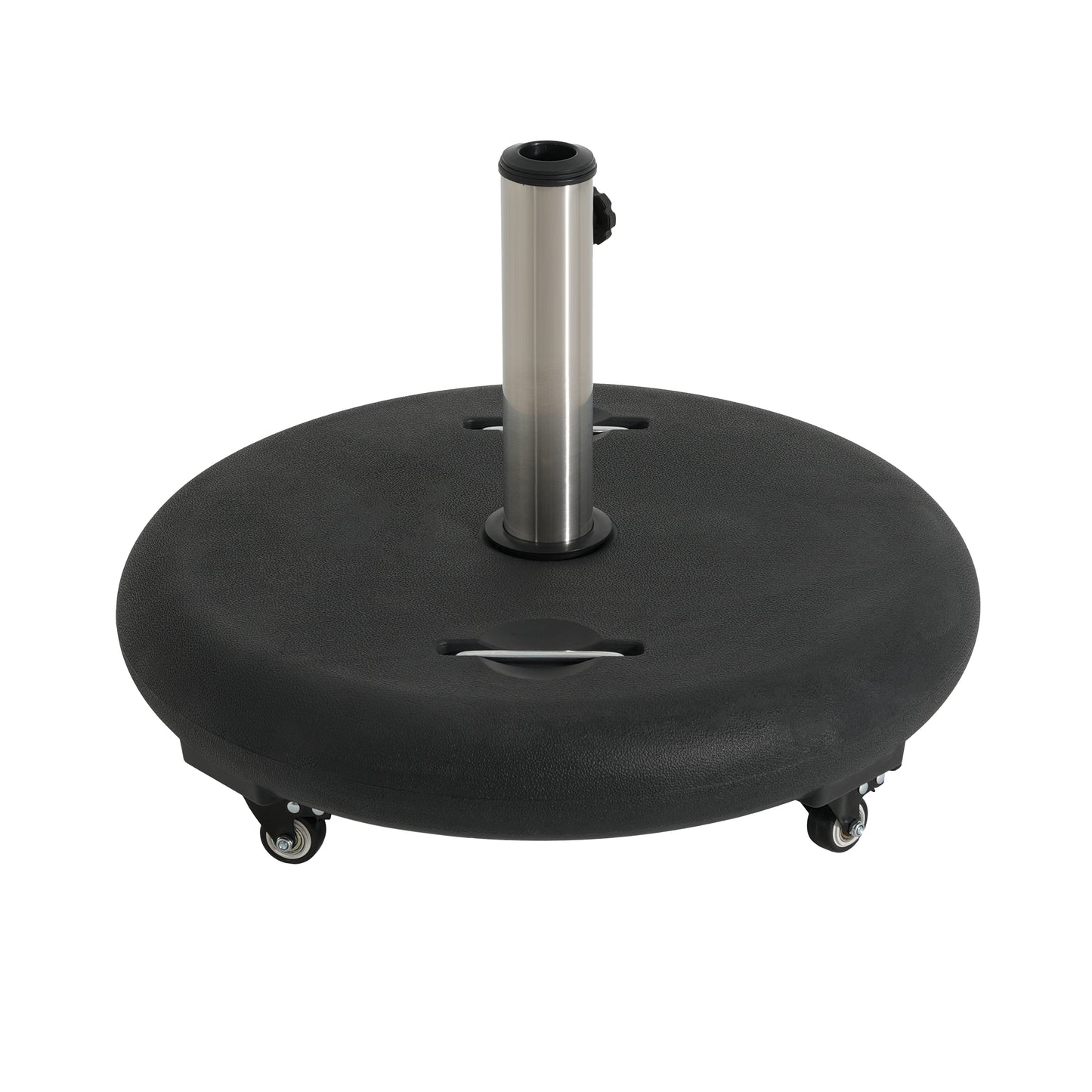 Black Concrete Resin Umbrella Base - 90lb Wheels