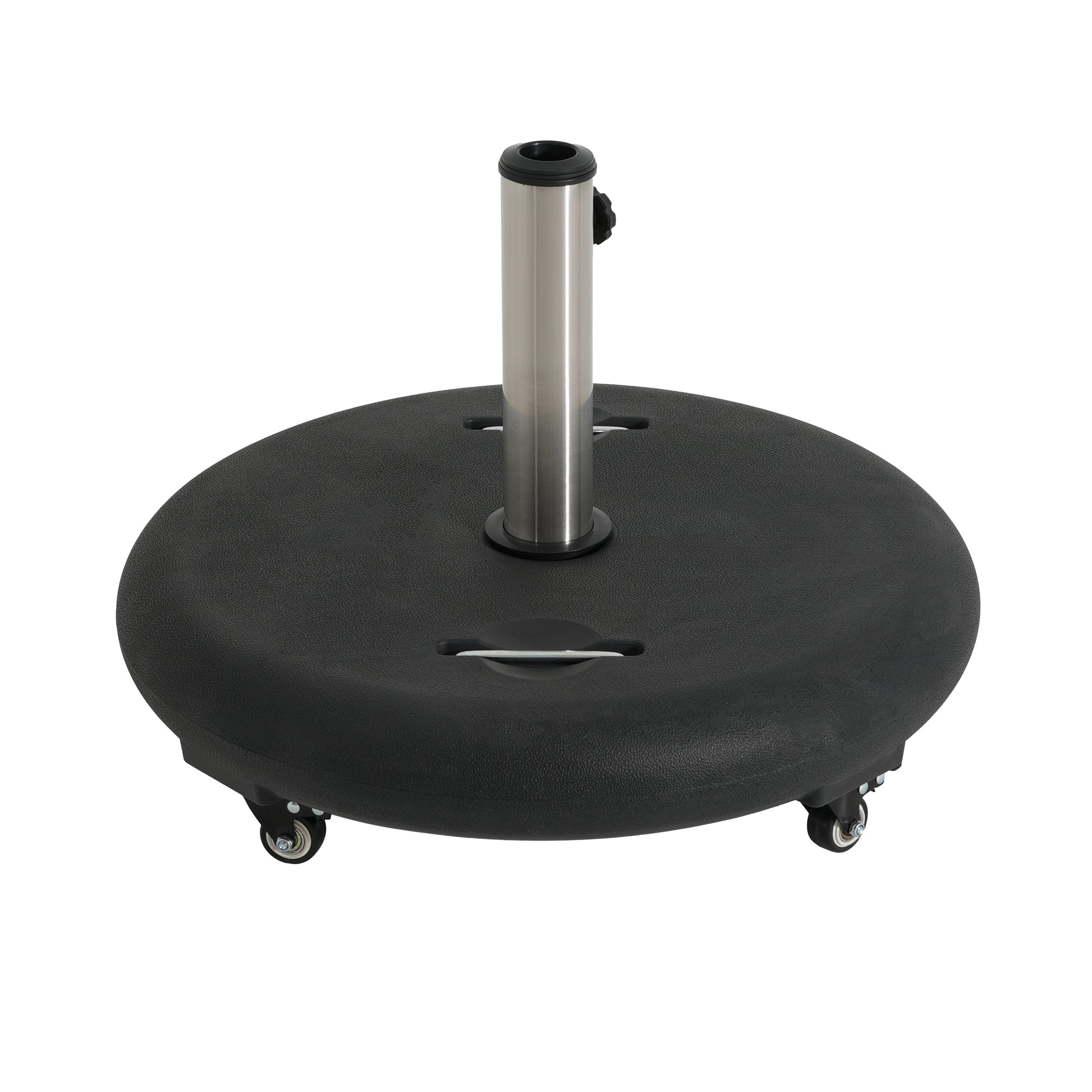 Black Concrete Resin Umbrella Base - 90lb Wheels