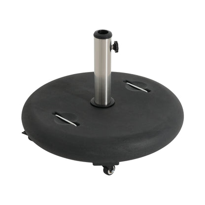 Black Concrete Resin Umbrella Base - 90lb Wheels