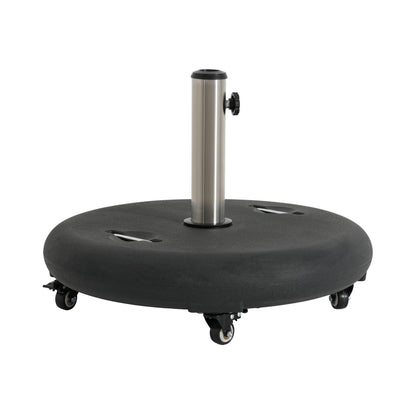 Black Concrete Resin Umbrella Base - 90lb Wheels