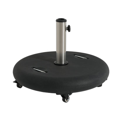 Black Concrete Resin Umbrella Base - 90lb Wheels