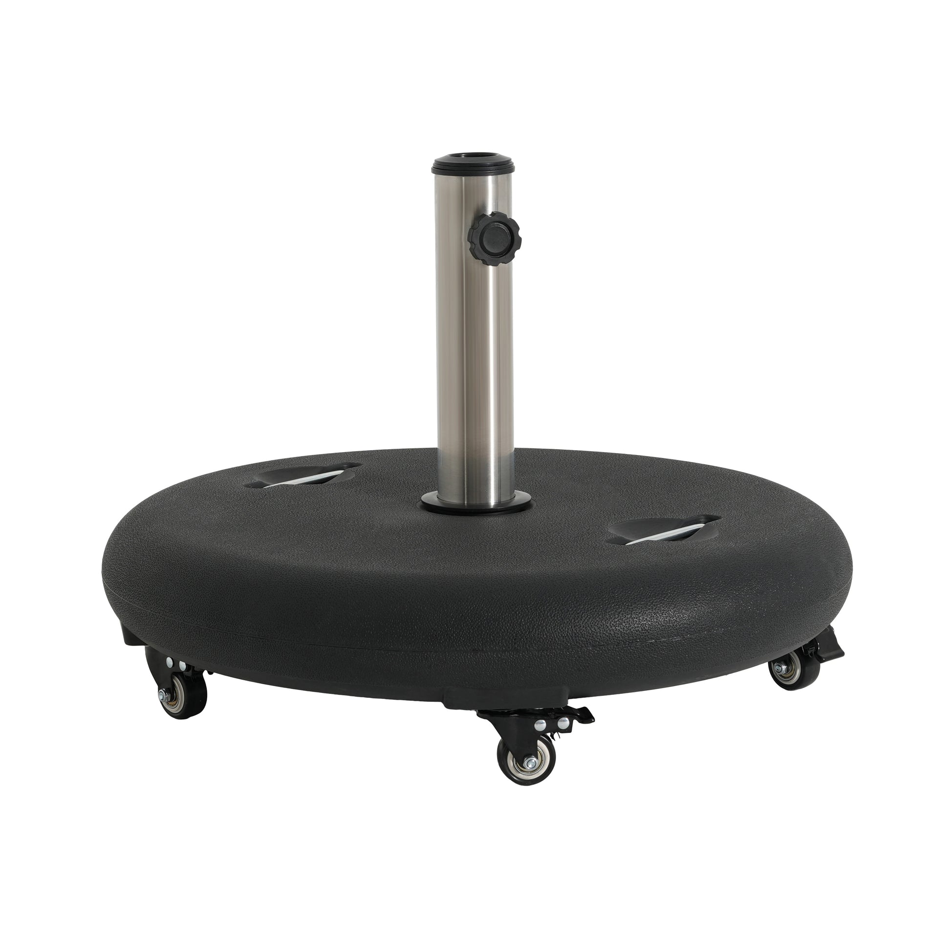 Black Concrete Resin Umbrella Base - 90lb Wheels