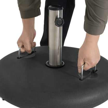 Black Concrete Resin Umbrella Base - 90lb Wheels
