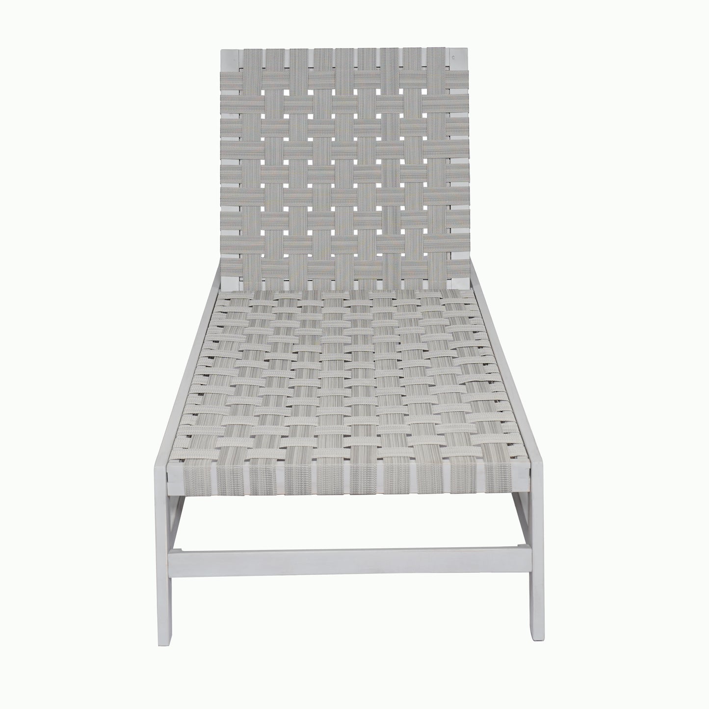 Grey Acacia Wood Rope Chaise Lounge Outdoor Patio