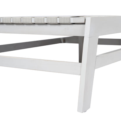Grey Acacia Wood Rope Chaise Lounge Outdoor Patio