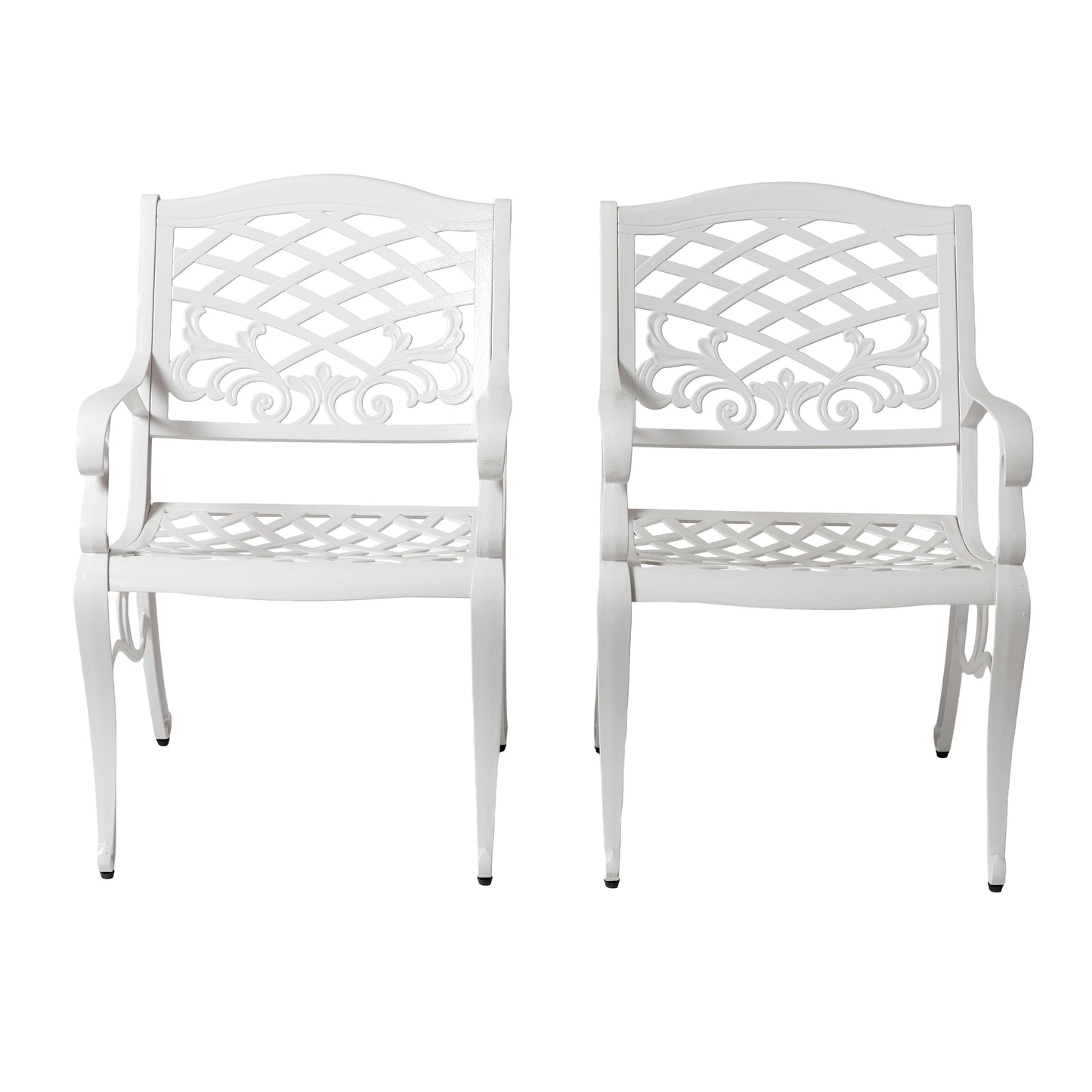 Phoenix Arm Chair (Set of 2) - White Aluminium Patio Seating