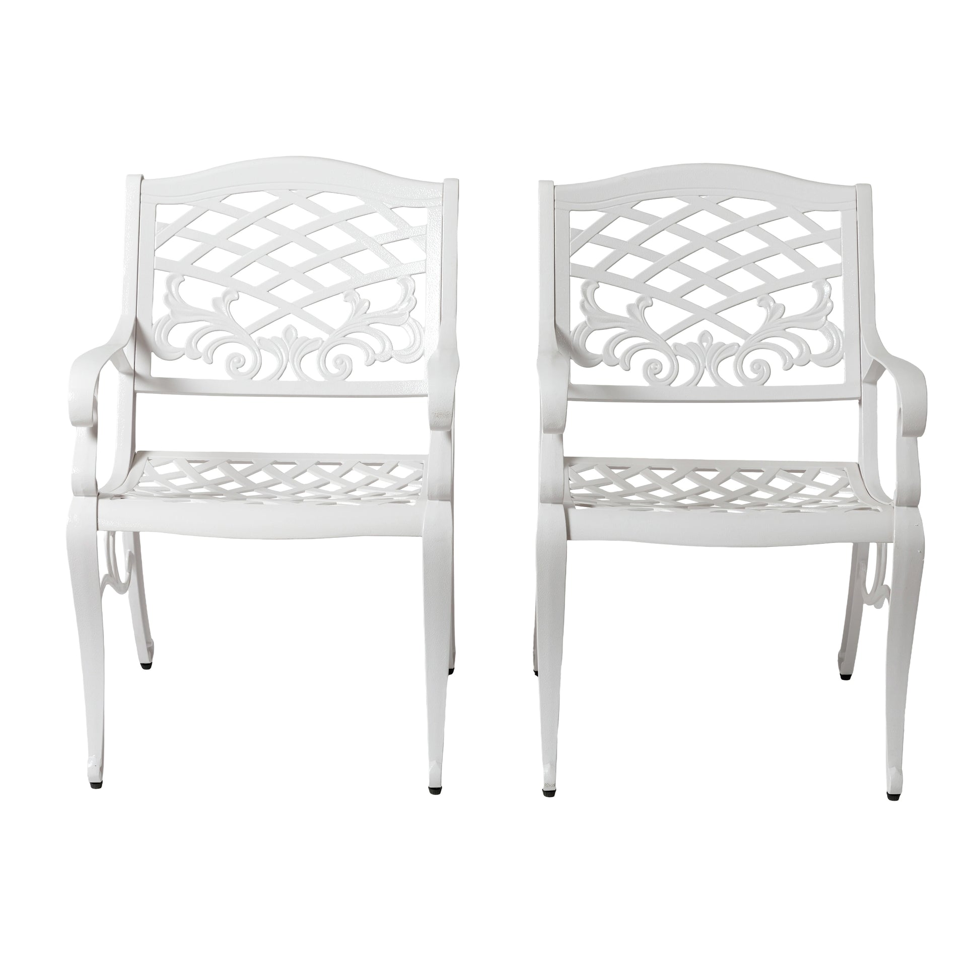 Phoenix Arm Chair (Set of 2) - White Aluminium Patio Seating