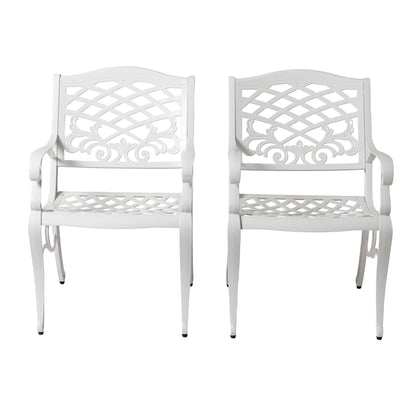 Phoenix Arm Chair (Set of 2) - White Aluminium Patio Seating