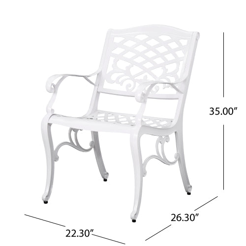 Phoenix Arm Chair (Set of 2) - White Aluminium Patio Seating