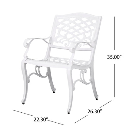 Phoenix Arm Chair (Set of 2) - White Aluminium Patio Seating