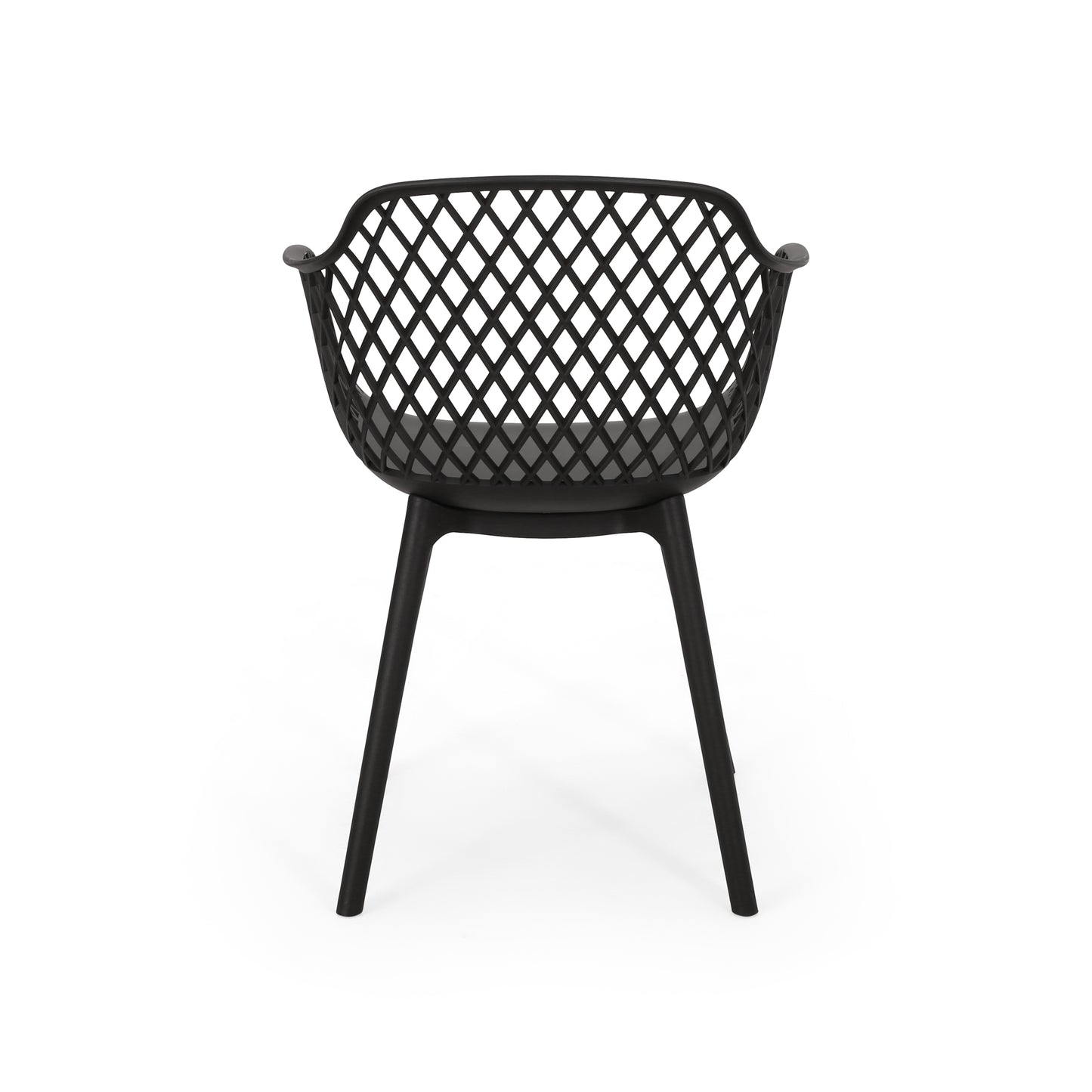 Black Polypropylene Outdoor Dining Chair Set for Patio
