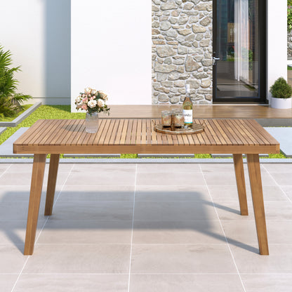 69" Acacia Wood Outdoor Dining Table - Brown
