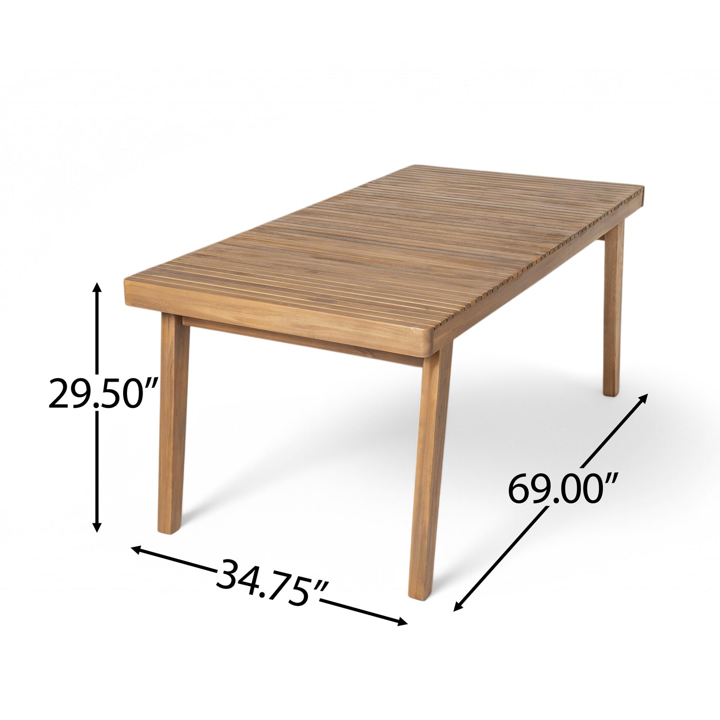 69" Acacia Wood Outdoor Dining Table - Brown