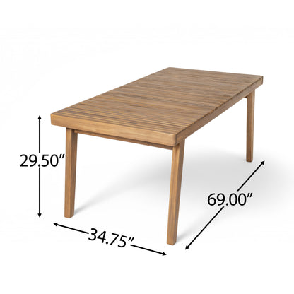 69" Acacia Wood Outdoor Dining Table - Brown
