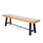 Acacia Wood Outdoor Dining Bench, Patio Backless Bench