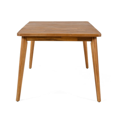 Teak Acacia Wood Dining Table - 6 Person Outdoor Table