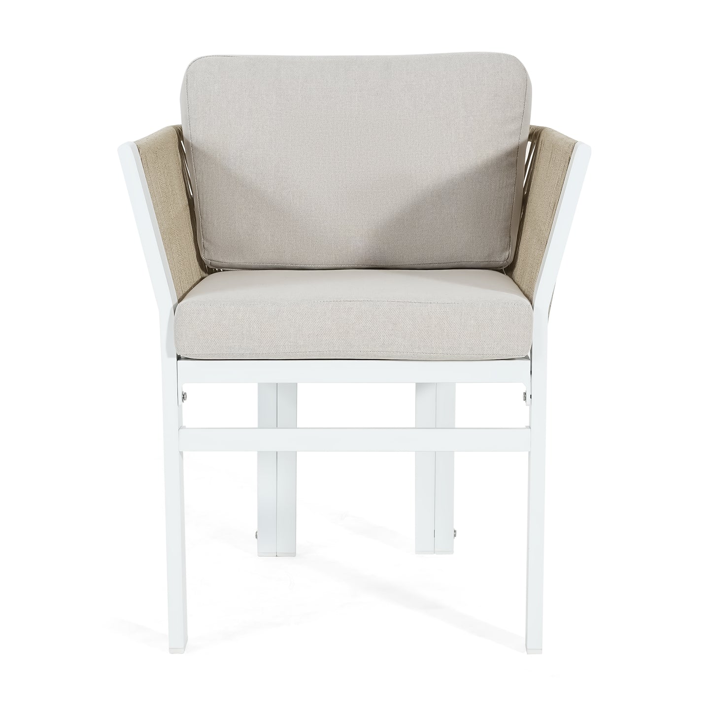 White Aluminum Patio Seating Set for Garden and Poolside