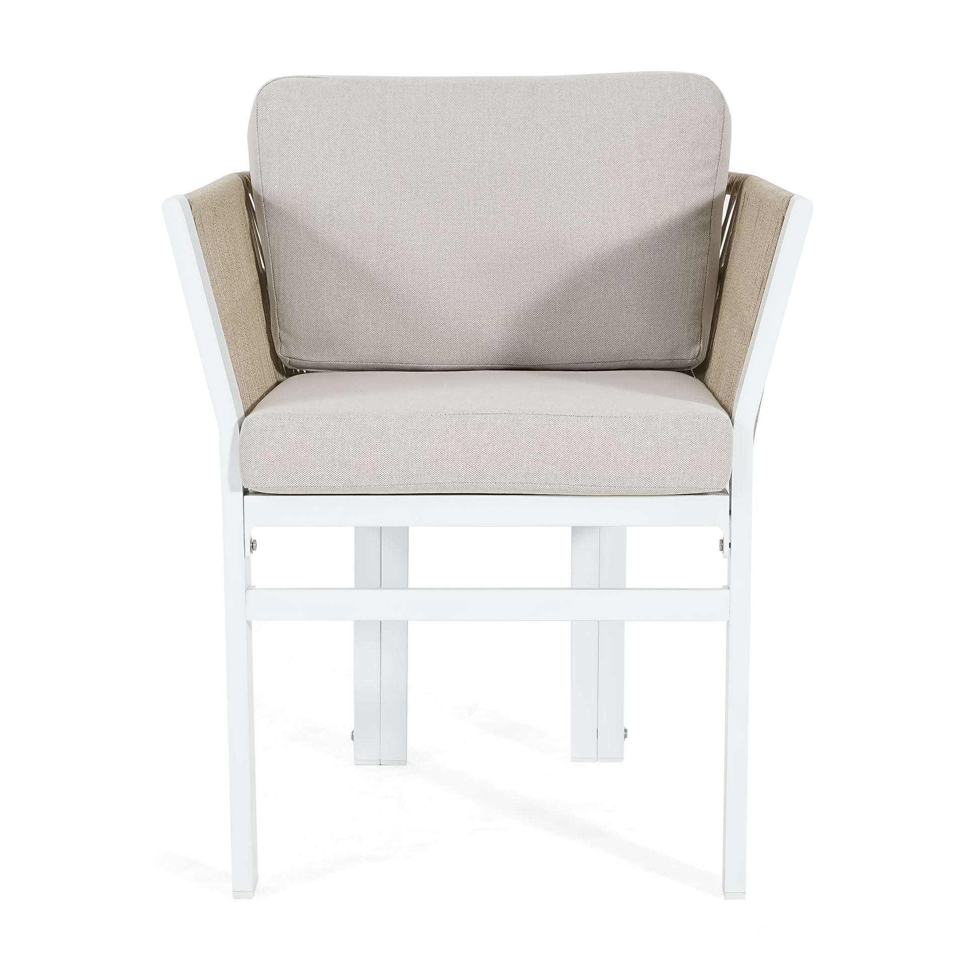 White Aluminum Patio Seating Set for Garden and Poolside