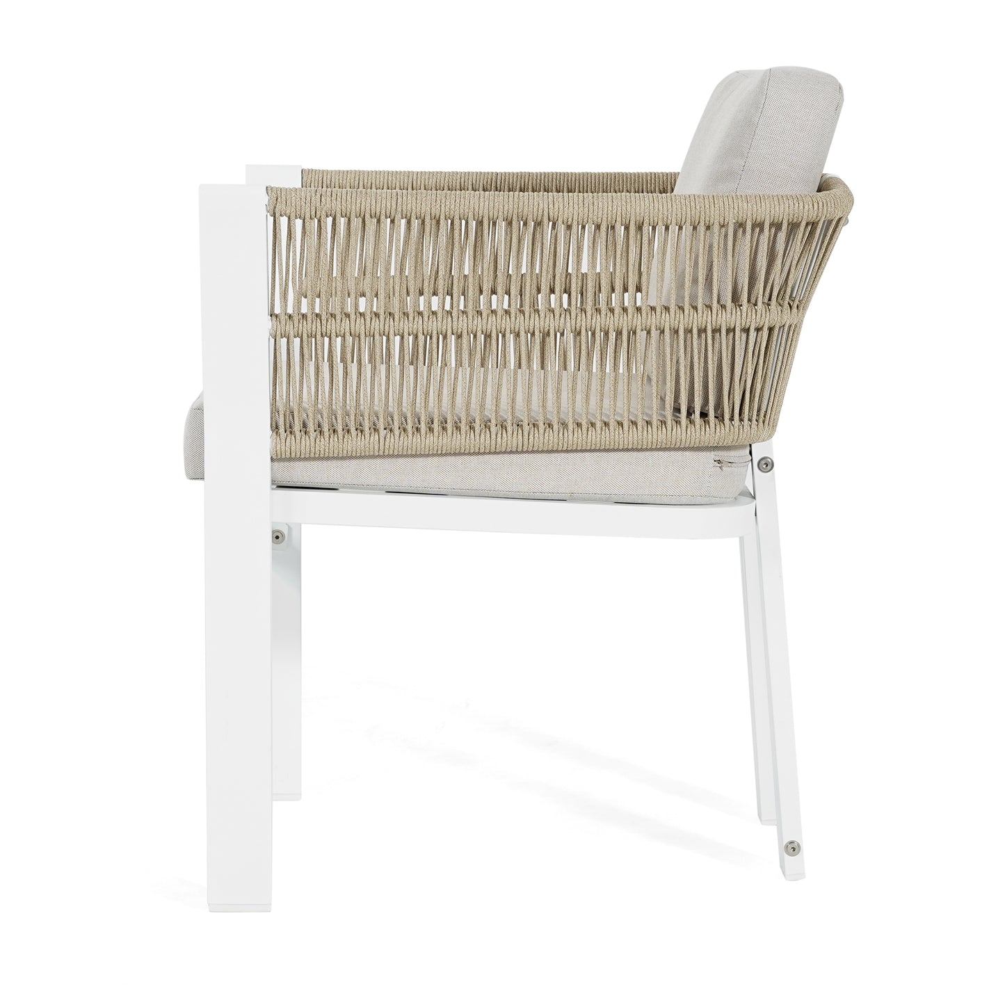 White Aluminum Patio Seating Set for Garden and Poolside