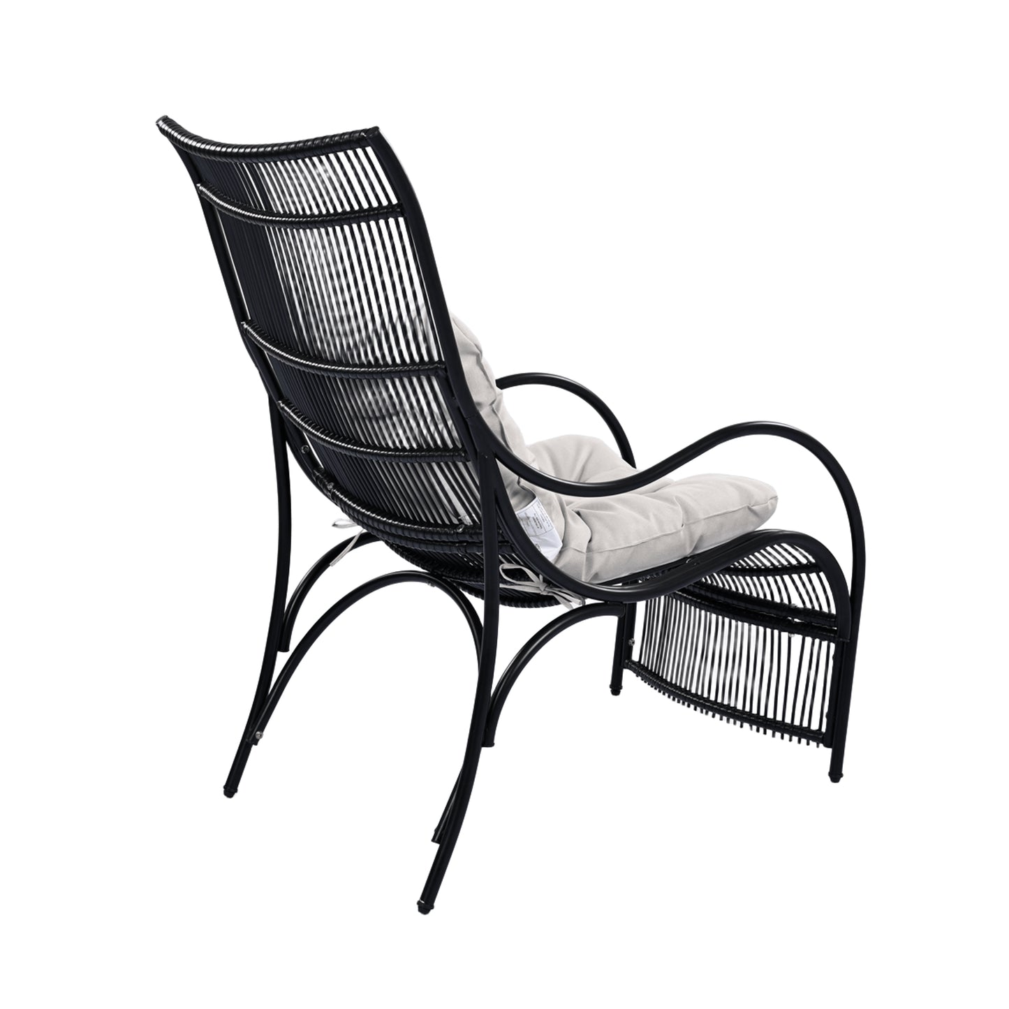 3 Piece Wicker Patio Set - Lounge Chair, Table & Ottoman for Garden Deck