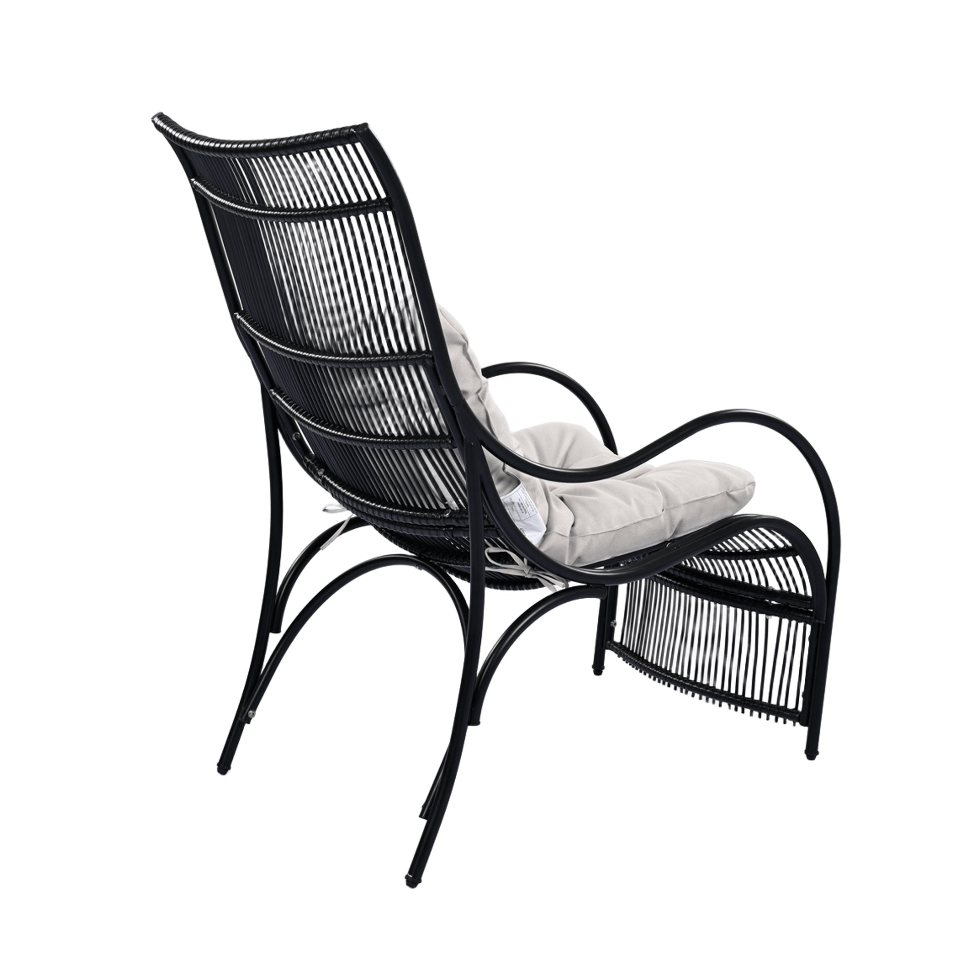 3 Piece Wicker Patio Set - Lounge Chair, Table & Ottoman for Garden Deck