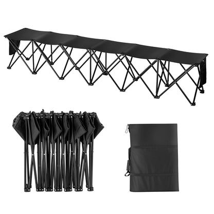 6 Seat Portable Folding Sport Bench Outdoor Camping Chair with Carry Bag