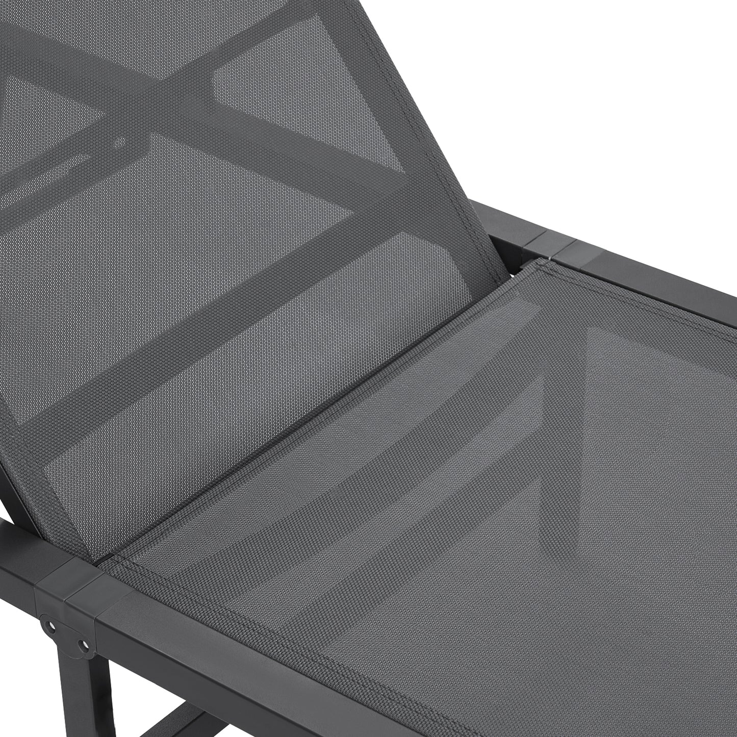 Dark Gray Aluminum Chaise Lounge - Outdoor Patio Seating