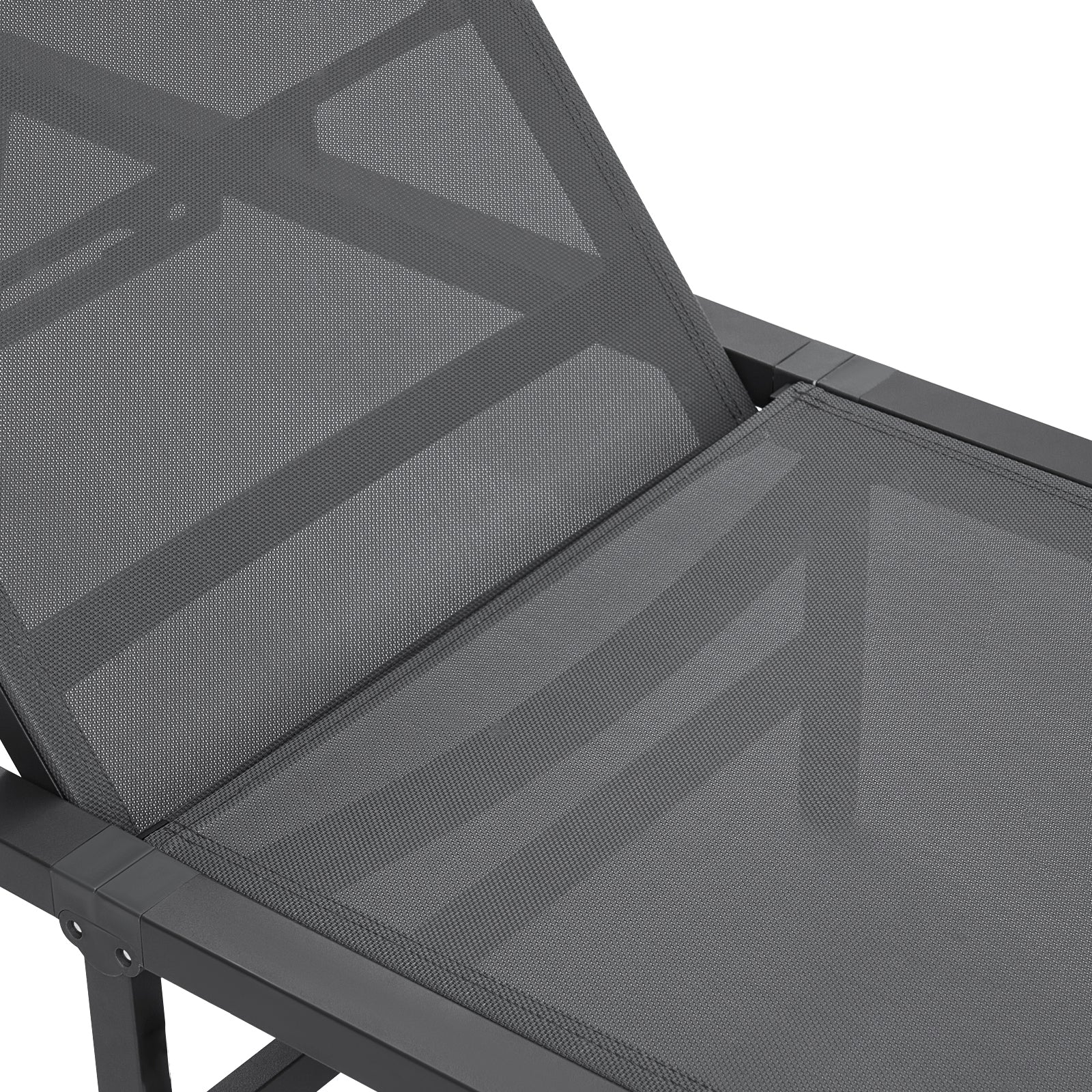 Dark Gray Aluminum Chaise Lounge - Outdoor Patio Seating