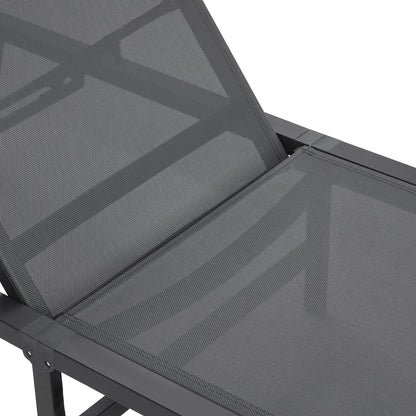 Dark Gray Aluminum Chaise Lounge - Outdoor Patio Seating
