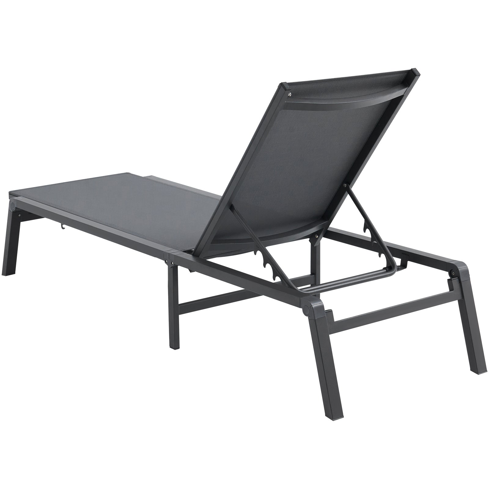 Dark Gray Aluminum Chaise Lounge - Outdoor Patio Seating