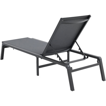 Dark Gray Aluminum Chaise Lounge - Outdoor Patio Seating